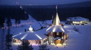 Деревня Санта Клауса зимнее фото ночью 